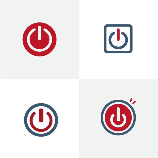 Power button vector illustration editable logo