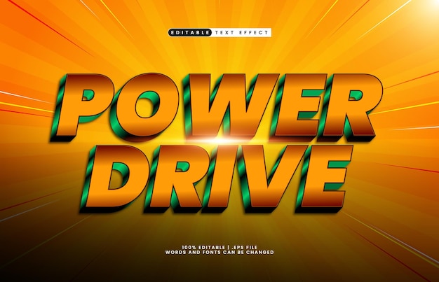 power drive editable text effect with a fast and speed text effect