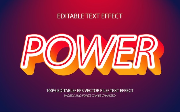 Power editable text effect and editable text style