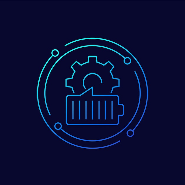 power management icon with a battery linear design