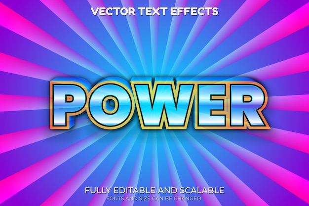 power text effect 3d editable vector text effect design