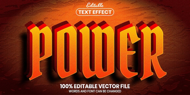 Power text, font style editable text effect