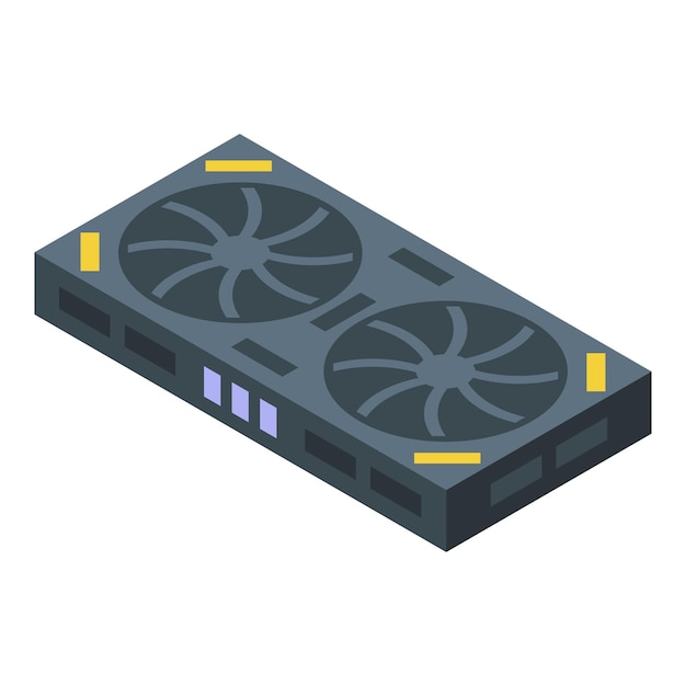 Powerful gaming graphics card cooling system isometric view