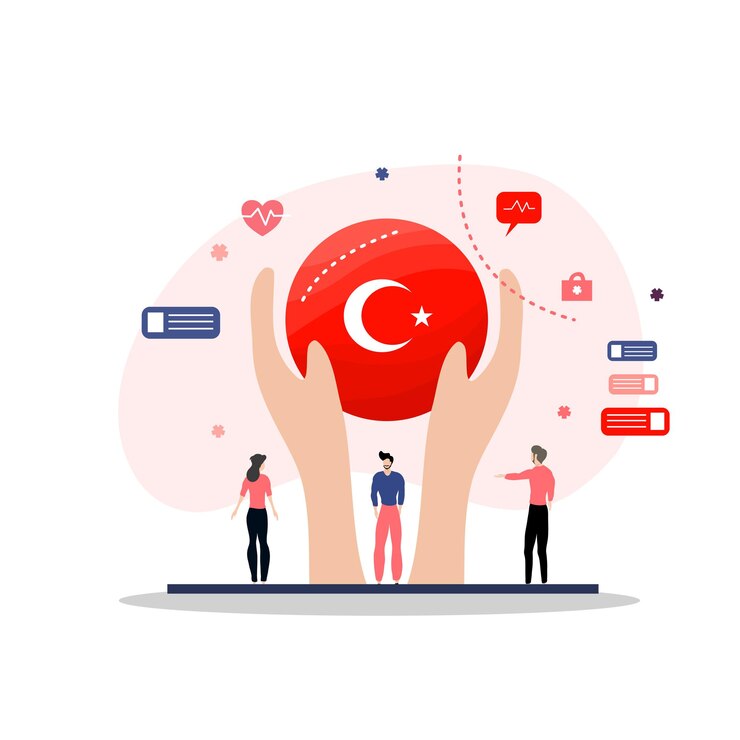 Vektör pray for turkey with charity turkey flag for turkey earthquake illustration vector