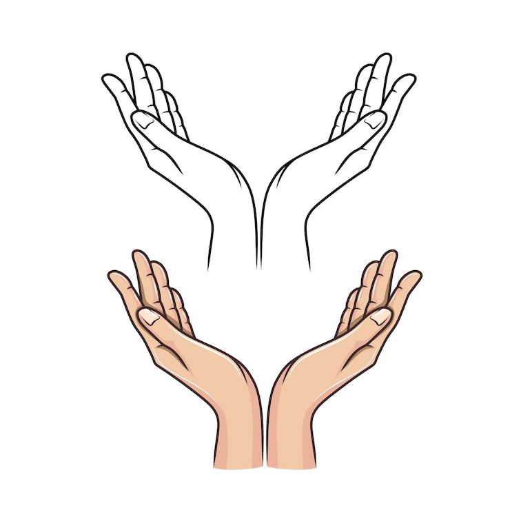 Vektor praying or care hand symbol vector illustration on white background