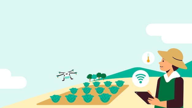 Precision agriculture vector social media background