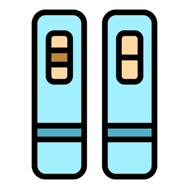 Pregnant test kit icon outline vector Negative urine Positive pregnancy color flat