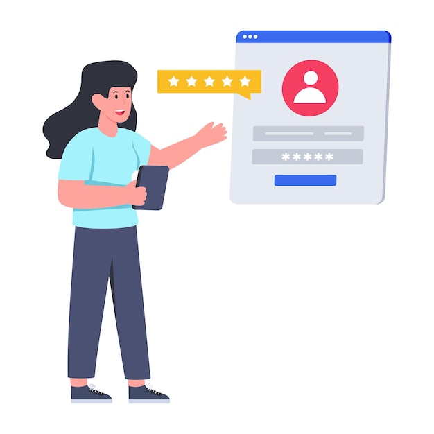 Premium download illustration of account login
