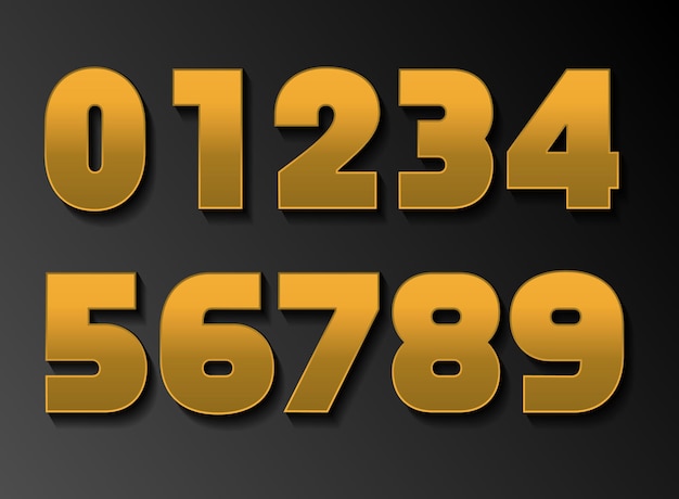 premium luxury golden numbers