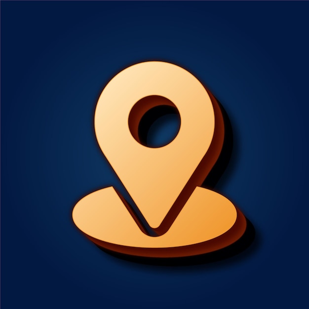 premium rich blue background featuring sophisticated gold location pin icon