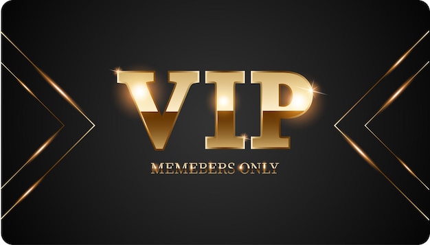 Premium VIP card with gold elements Vector VIP members card with Golden text and black background
