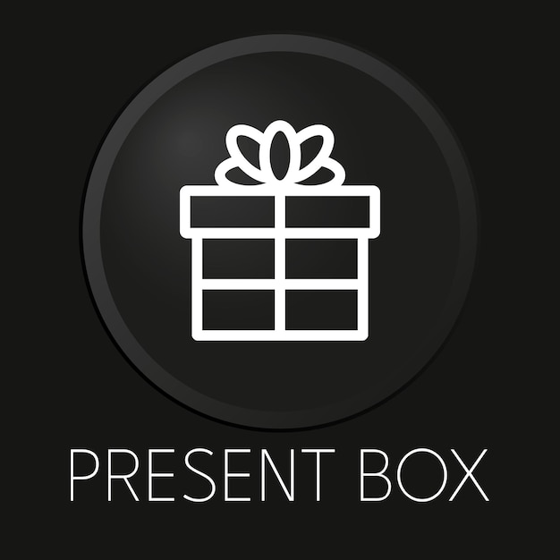 present box minimal vector line icon on 3d button isolated on black background premium vectorxa