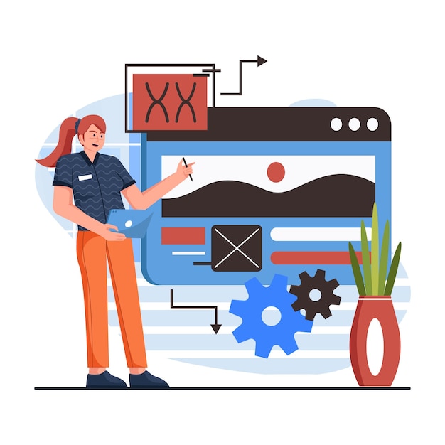 Presentation About Website Flat Illustration