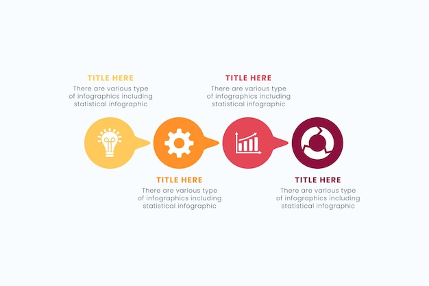 Presentation Business Circle Infographic Template With 4 Step Elements Vector Illustration