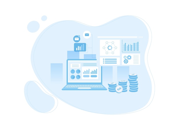 Presentation icon set trending concept flat illustration