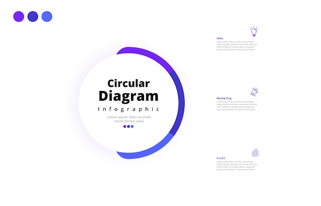 presentation of business abstract infographic template circle with 3 step