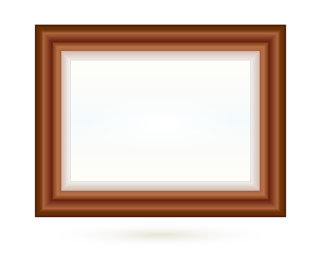 presentation square picture frame design with shadow on transparent background