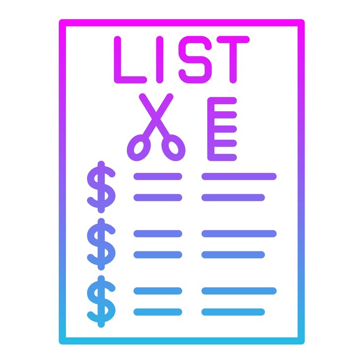 Vektör price list icon