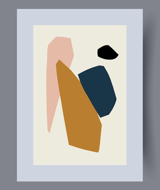 Printable wall art vector poster. Hand drawn minimalism design for scandinavian interior.