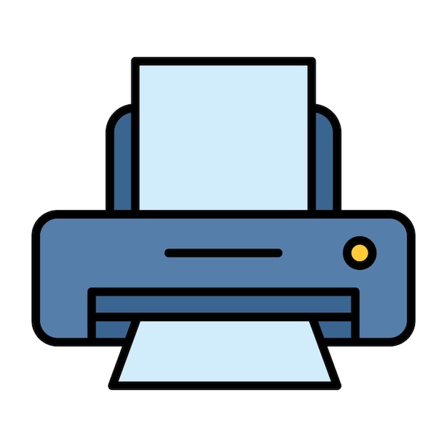 Printer Flat Illustration