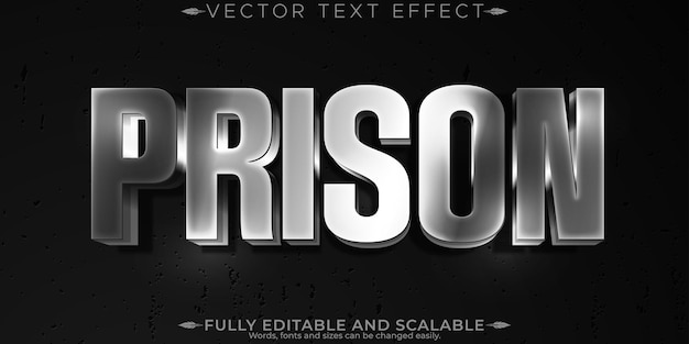prison editable text effect editable criminal and convict text style