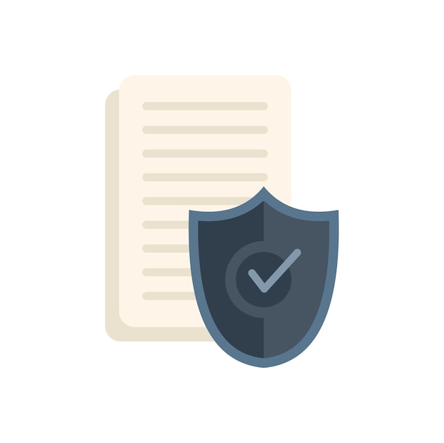Privacy document icon flat vector Personal data Network data isolated