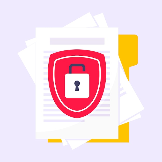 Privacy policy safety lock and data protection metaphor