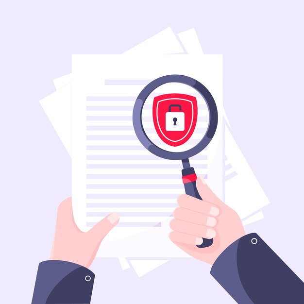 Privacy policy safety lock and data protection metaphor
