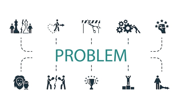 Problem set creative icons editable elements