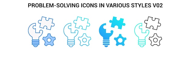 Problem Solving icon Blue Dualline Gradient Gradient fill style
