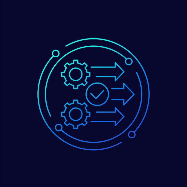 Process operation icon with gears line design