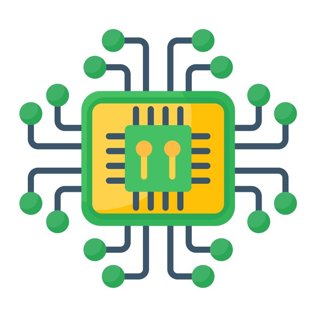 Processor Flat Illustration