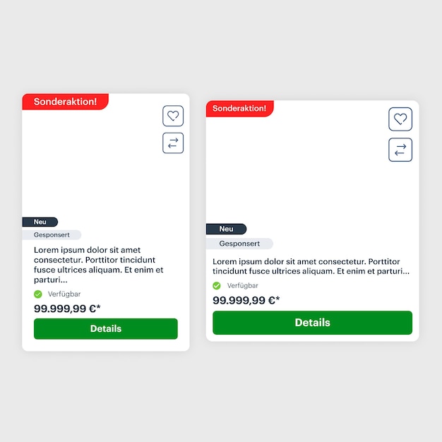 Product Cards for Ecommerce App