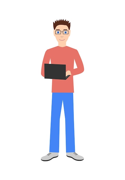 Profession: programmer. Isolated on white background. Vector illustration.