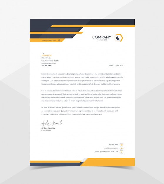 professional and modern corporate letterhead template