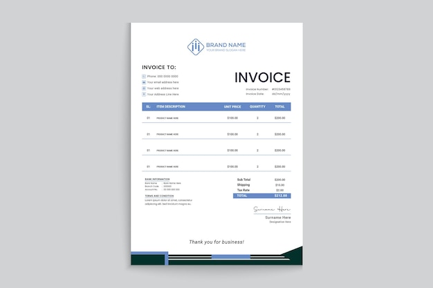 professional invoice design
