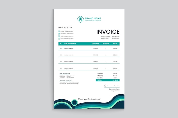 Professional invoice template for your business