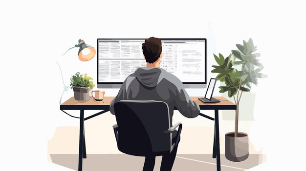 professional man programming with script for software development