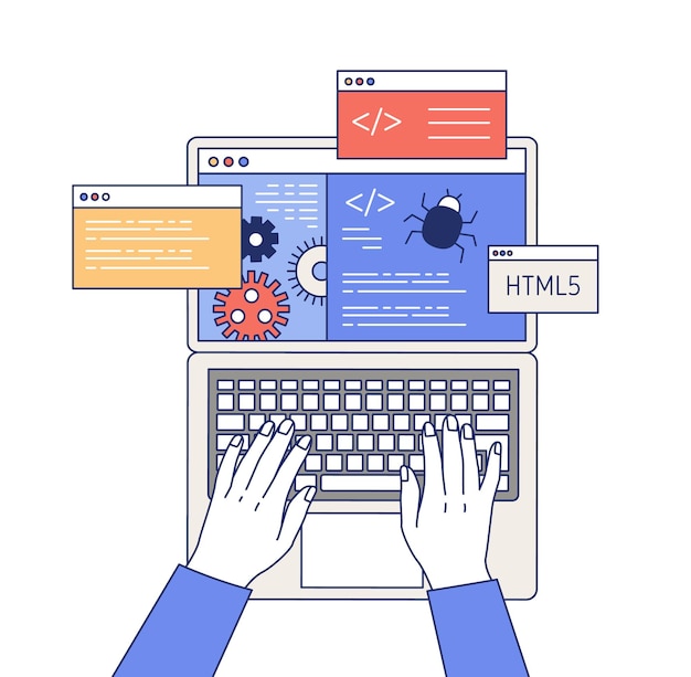 Professional programming outline illustration