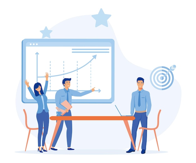 Professional recognition concept People congratulating colleague with business achievements