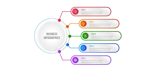 professional steps infographic vector. Business process template