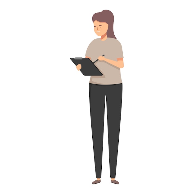 Professional woman writing on clipboard