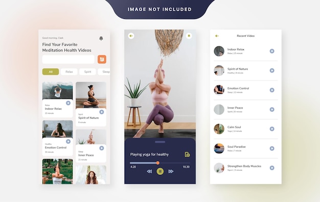 Professional yoga ui design template vector