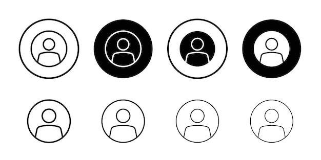 Profile icon outline set sign