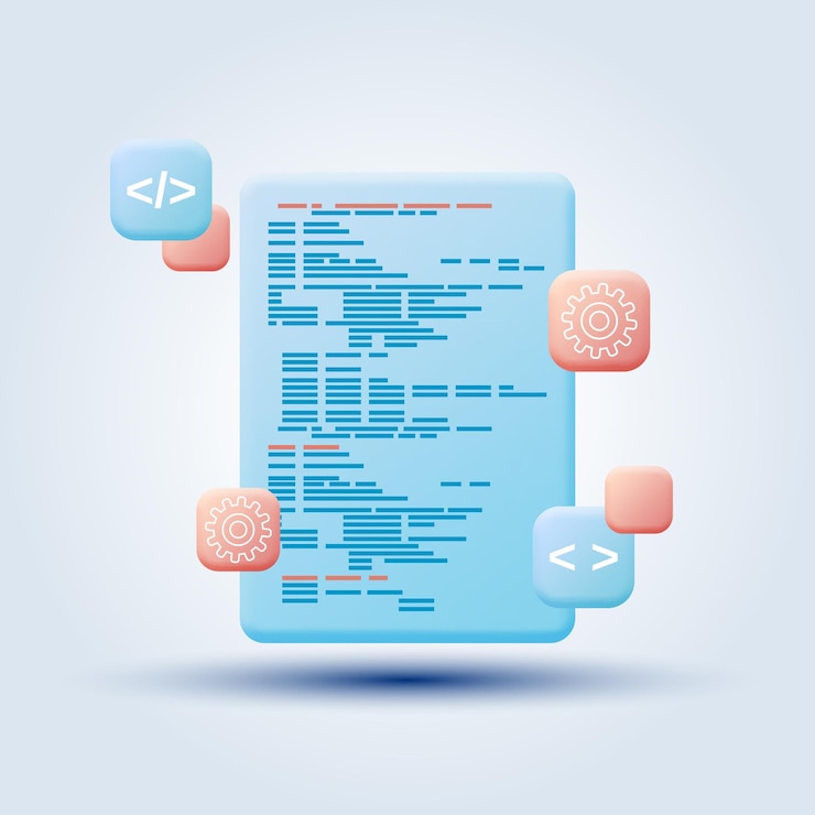 Vektor program coding cartoon style vector concept illustration