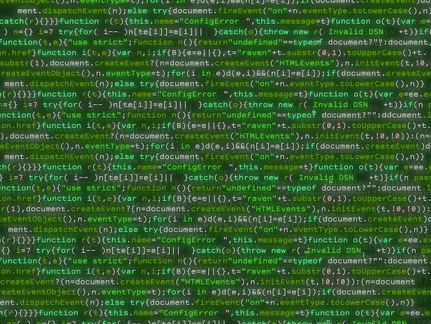 Programkode skinnende farverig baggrund.