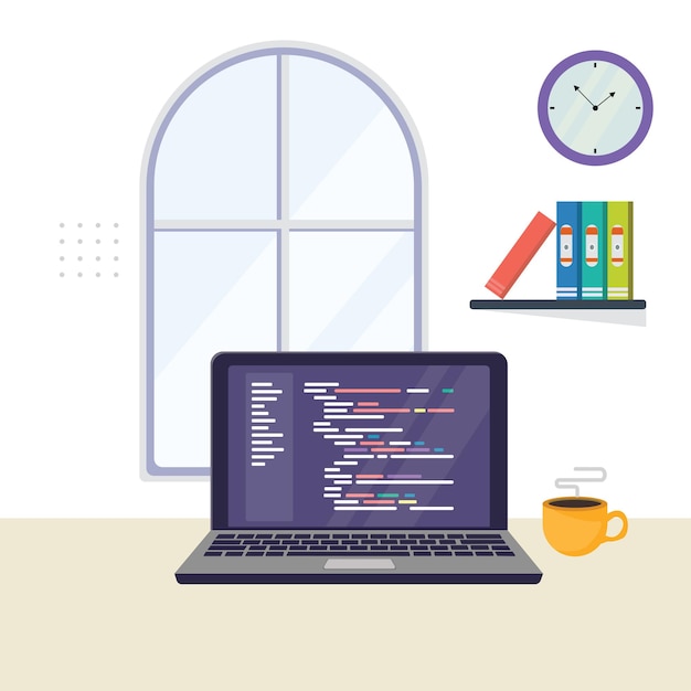 Programmer and engineering development coding web development website design developer vector