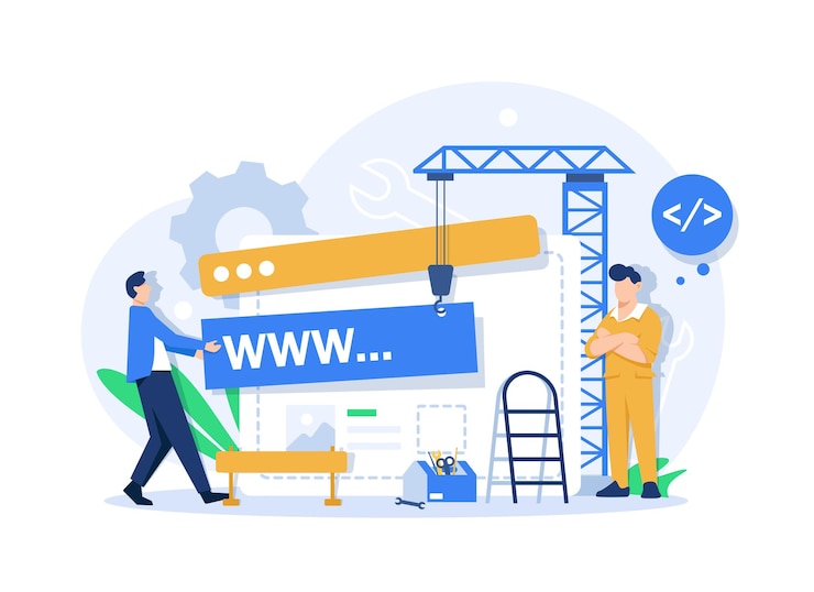 Vektör programmer working modern flat concept for web banner design developer creates software
