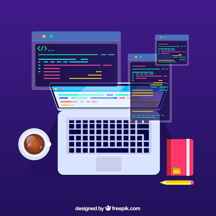 Vektor programmerares koncept med platt design