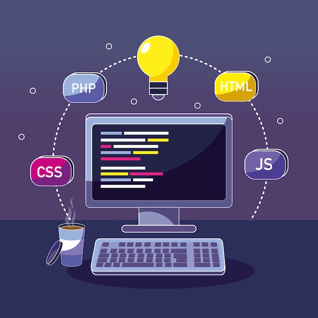 Programmeringskodningskoncept